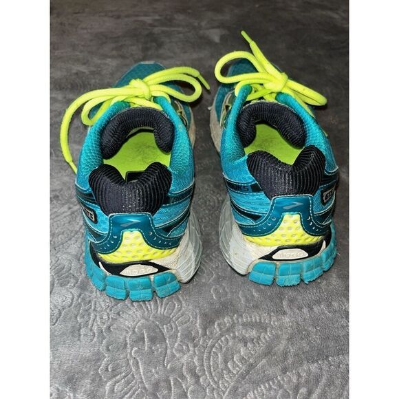 BROOKS Adrenaline GTS 14 Low Top Aqua/Neon Green Running Shoes Women’s 7.5 - Picture 5 of 10